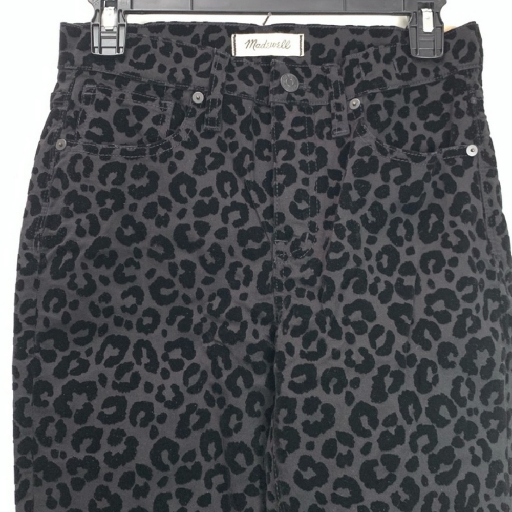 NWT MADEWELL 9" Mid Rise Black Leopard Skinny Jean - Picture 10 of 16